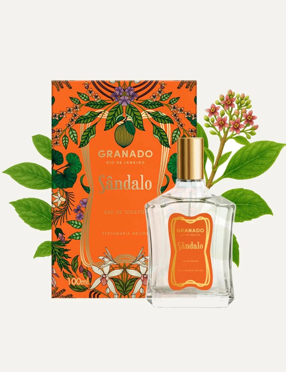 Granado Sandalo eau de toilette bottle orange label detail view