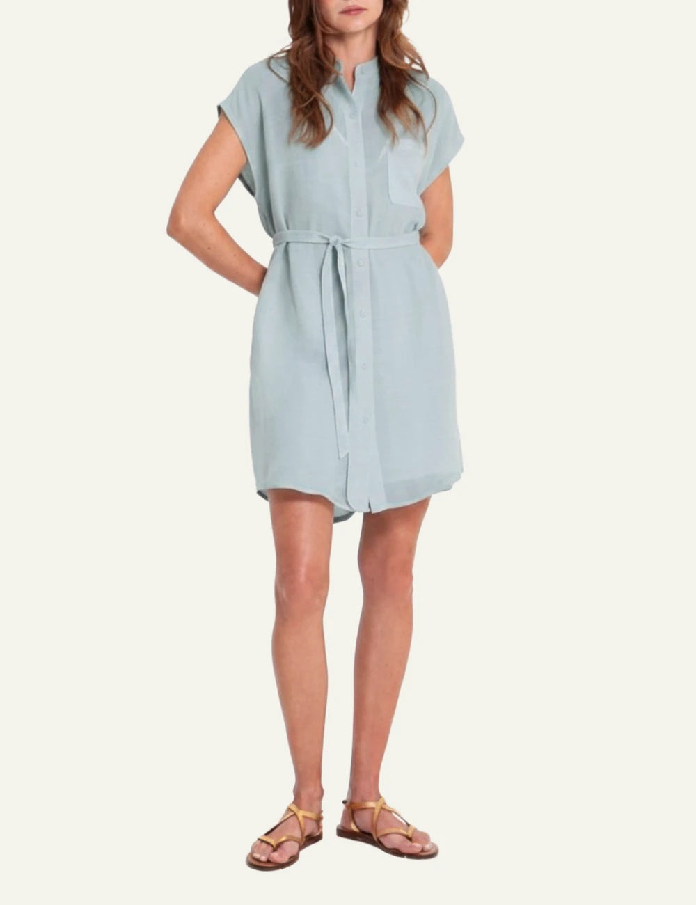 Greek Archaic Kori mini grape dress light blue front look