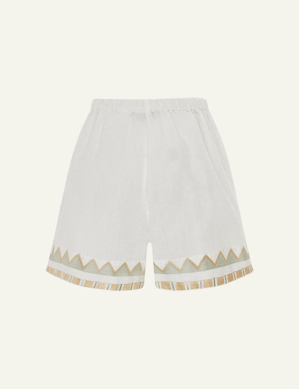 Greek Archaic Kori papyrus shorts white multi back