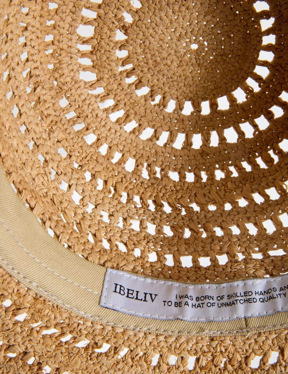ibeliv miaro hat natural raffia wide brim capeline summer hat back view