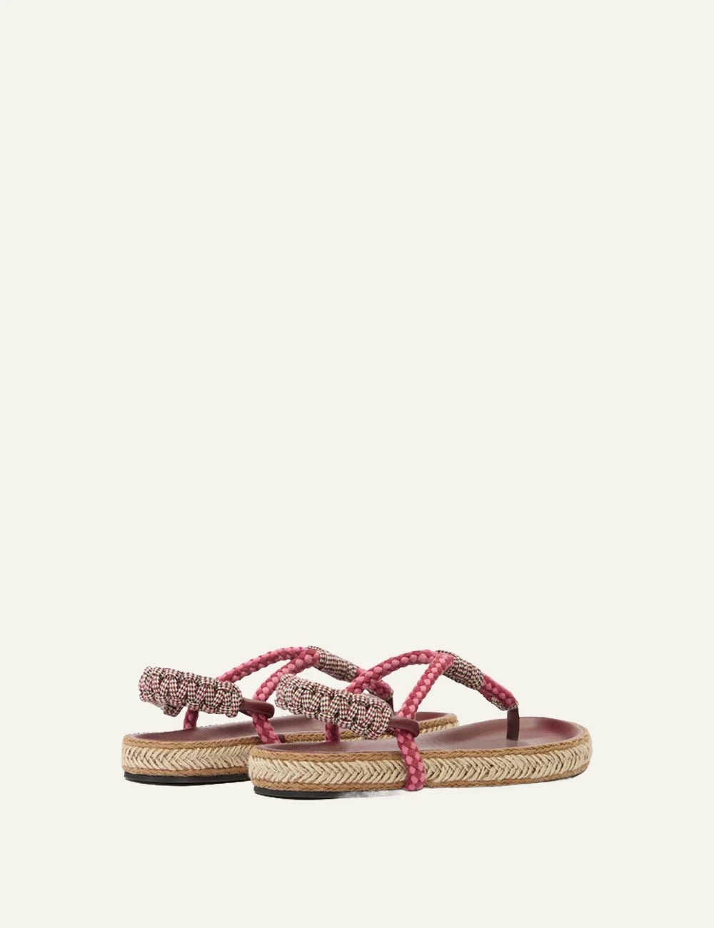 Isabel Marant GypsO sandals multicolor rope burgundy espadrille flat back view