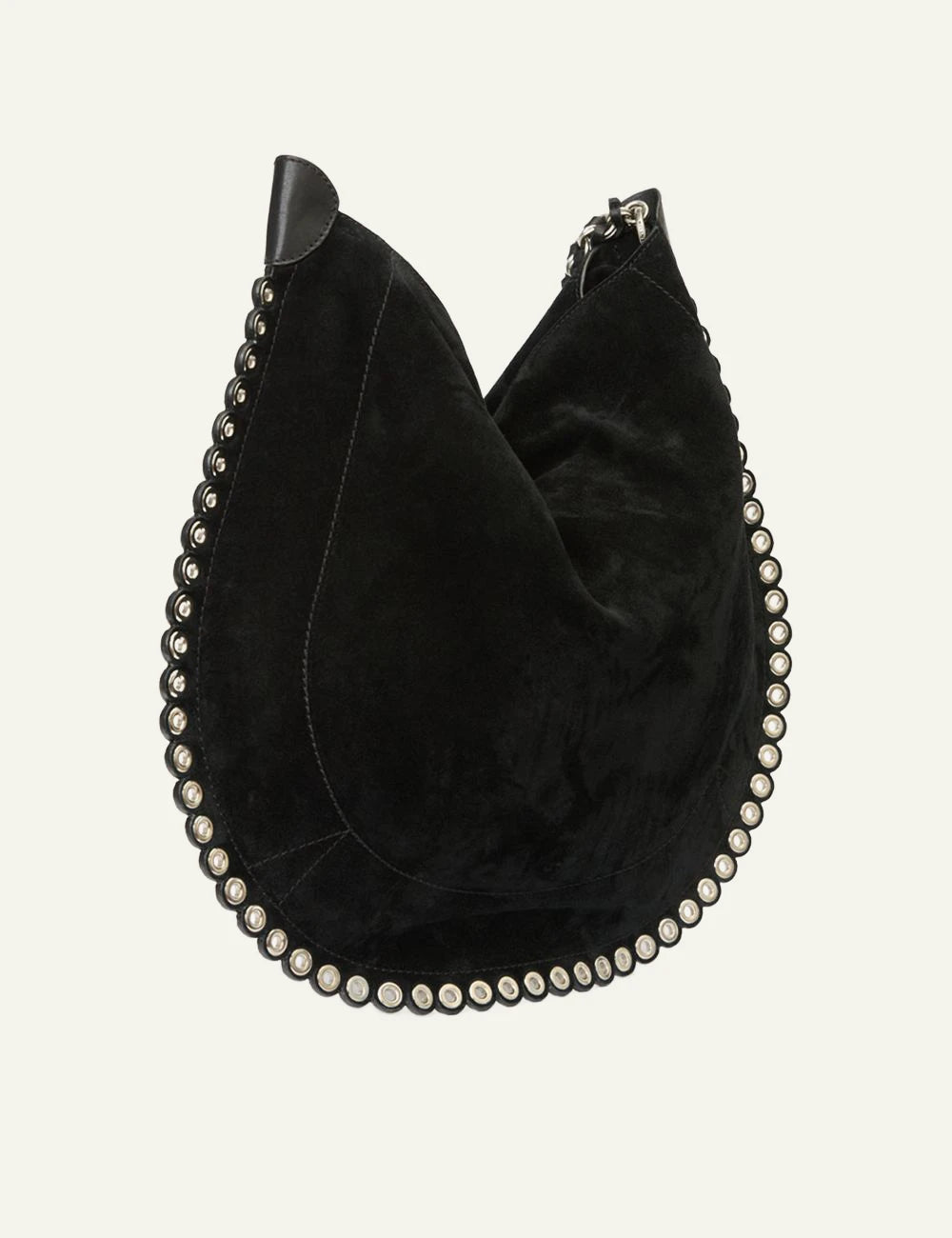 Isabel Marant Oskan hobo suede bag black me studs shoulder bag side
