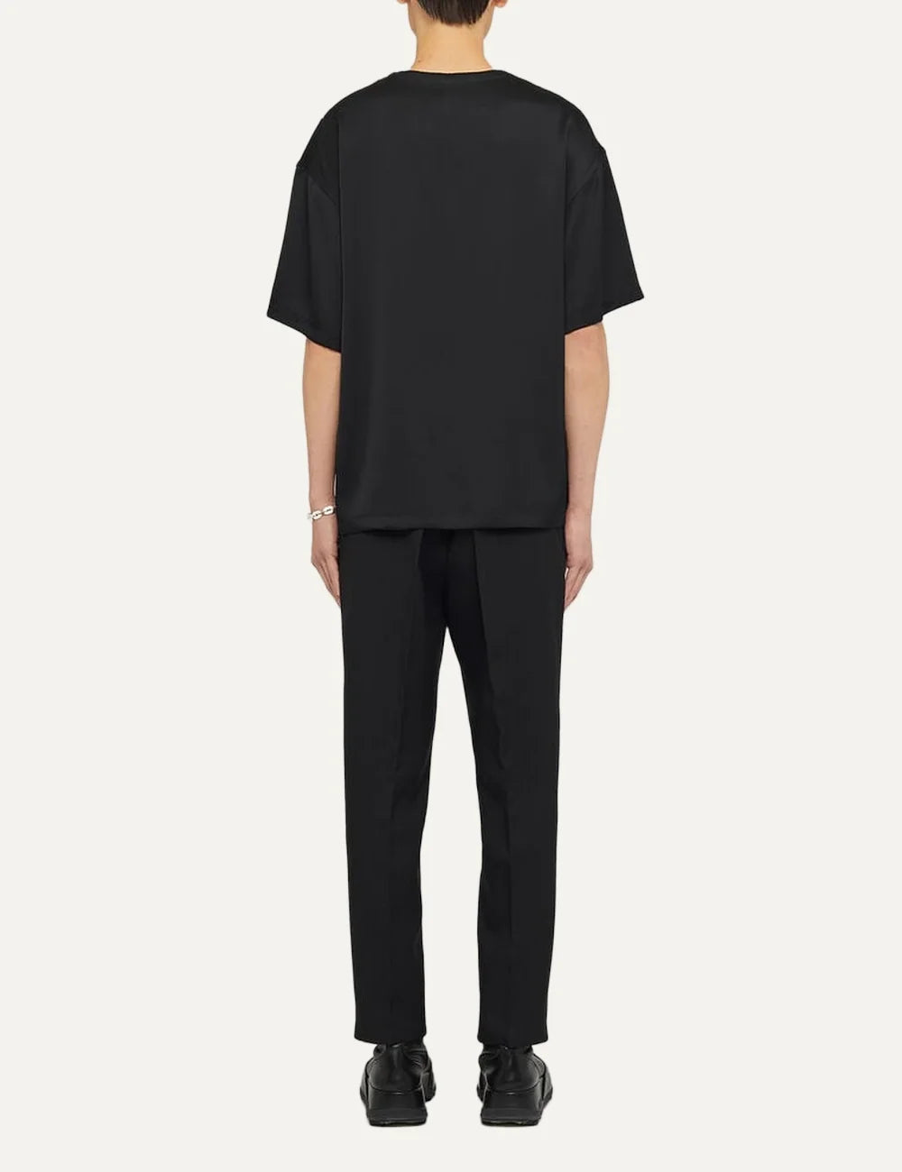 JIL SANDER TECHNO GABARDINE TROUSERS - BLACK