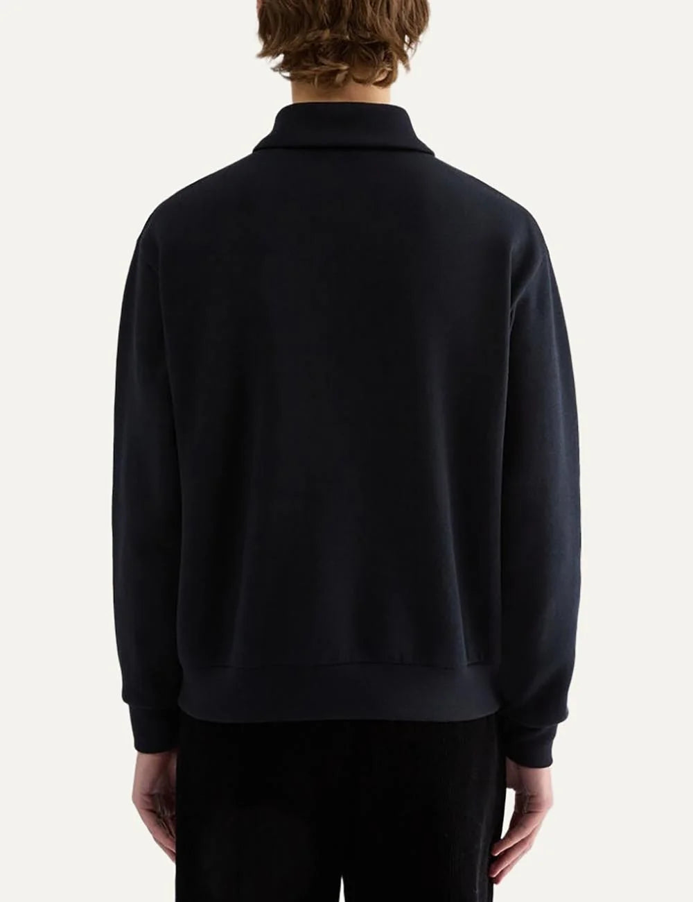 Jil Sander Men’s Navy Cotton-Wool Polo Sweatshirt back