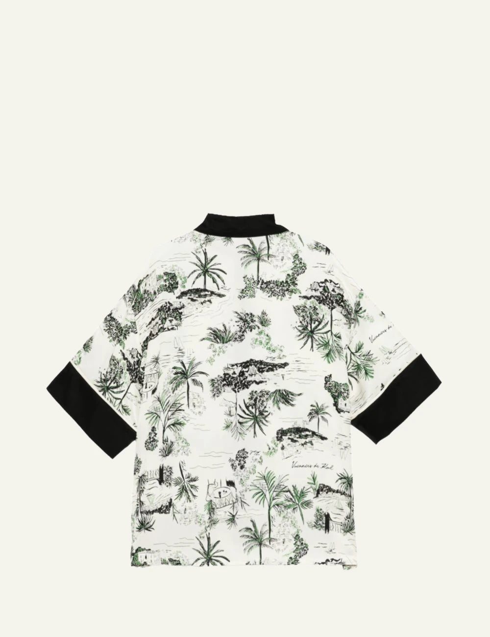 Karl Lagerfeld B2W11016 fluid pj blouse vacances de karl print black cream back view