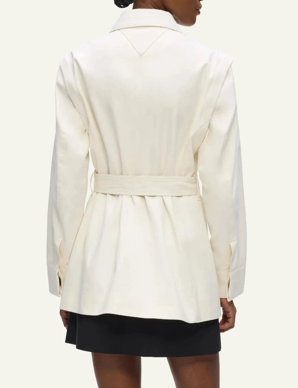 Karl Lagerfeld B2W15014461 transformer twill jacket pristine belt detail back view