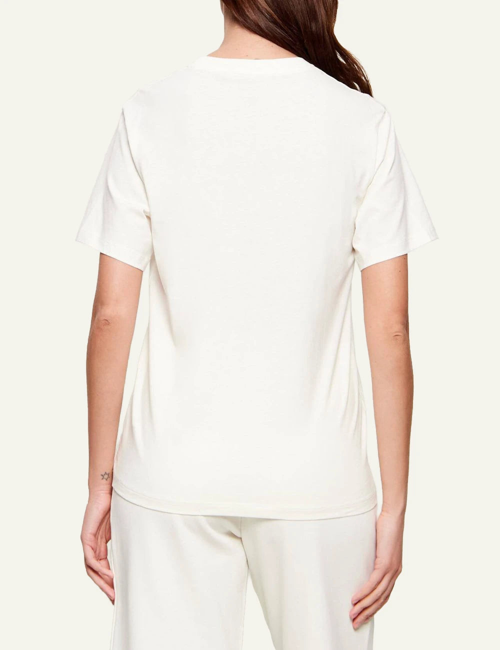 Karl Lagerfeld B2W17016 embroidery detail t shirt cannoli cream back