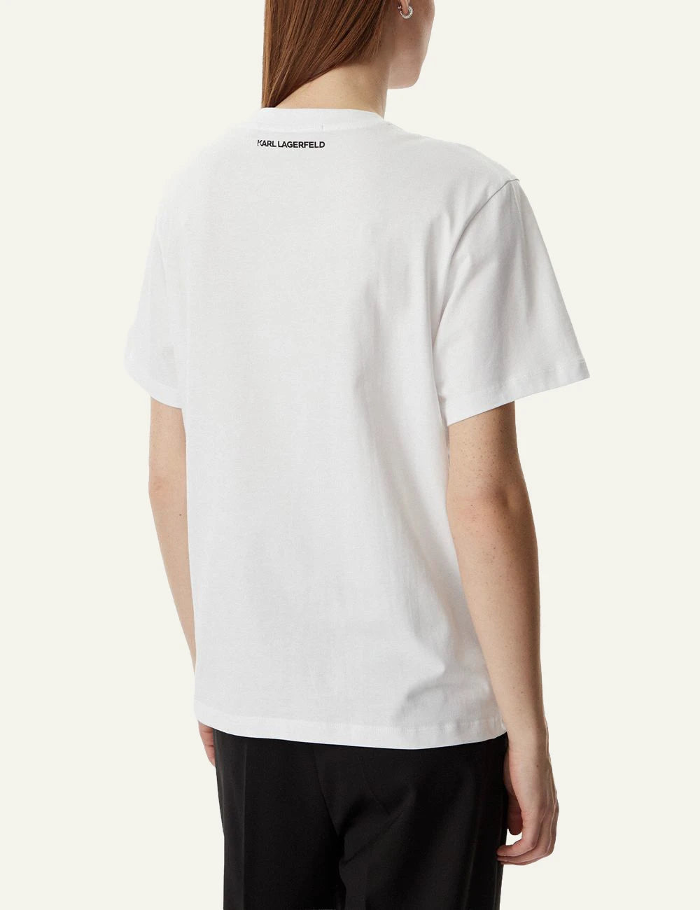 Karl Lagerfeld ikon peek a boo pocket t shirt white back model