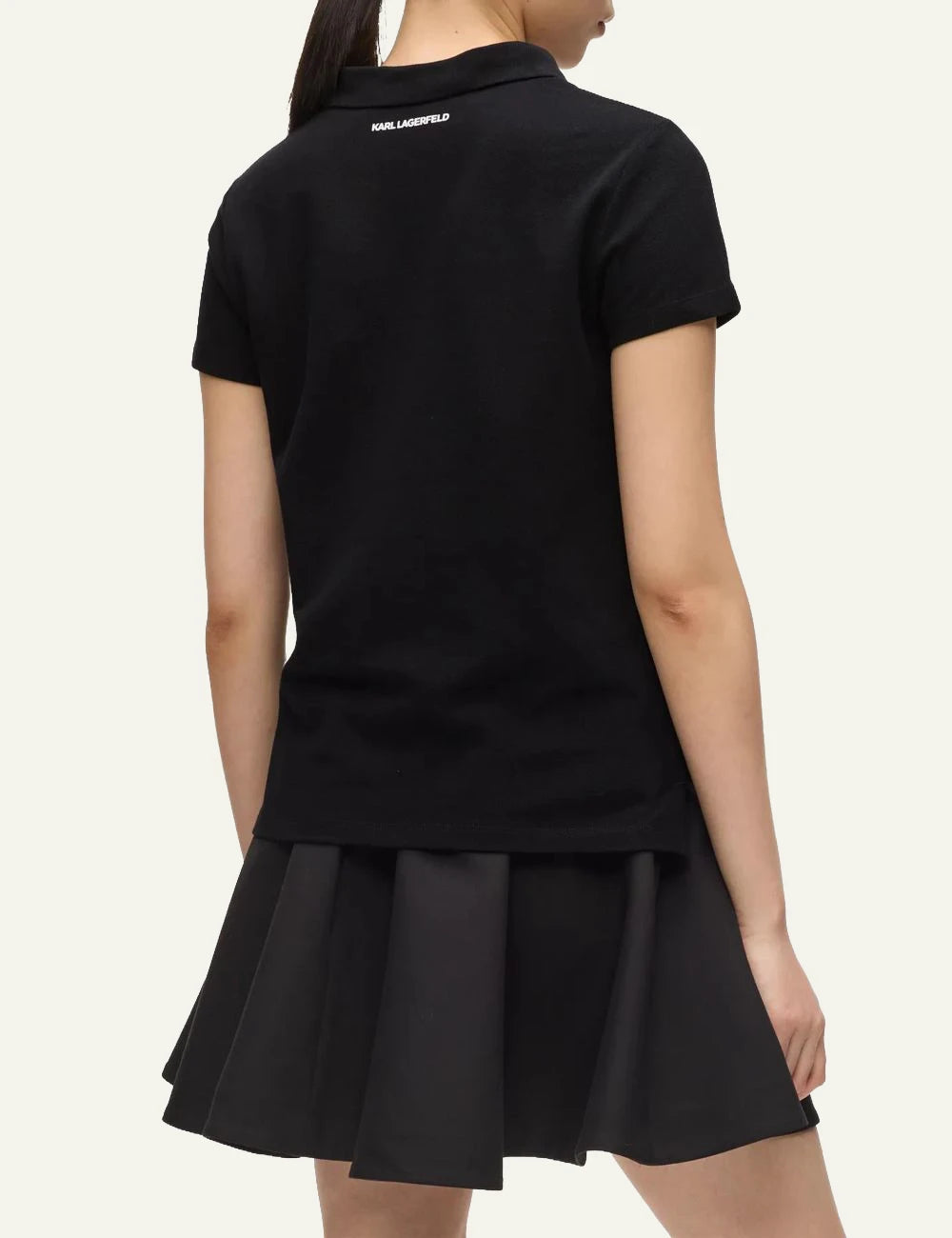 Karl Lagerfeld ikon pique polo black short sleeve back