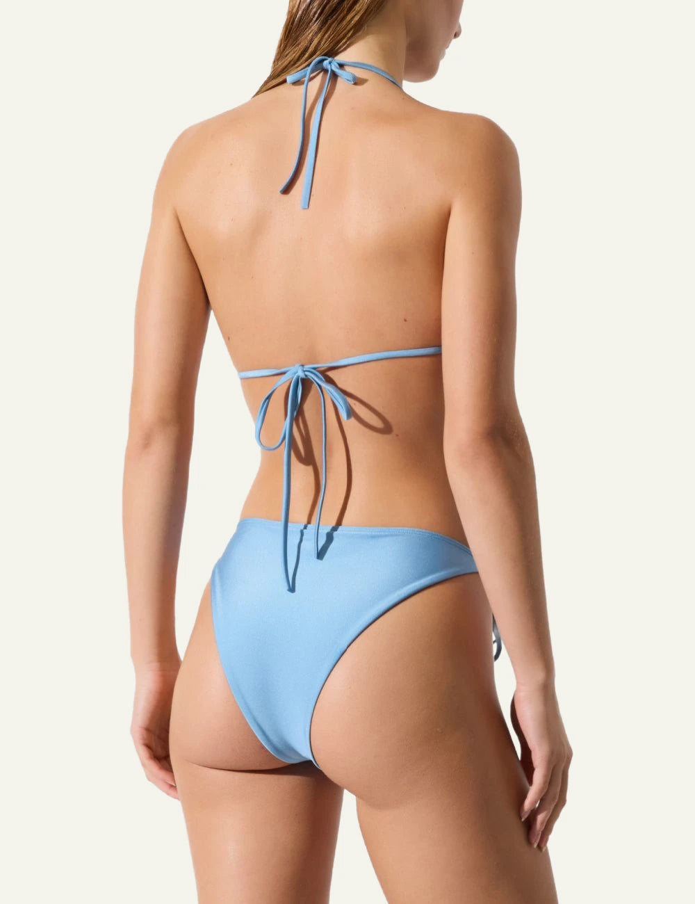 Karl Lagerfeld bikini bottom blue self tie cheeky cut back view