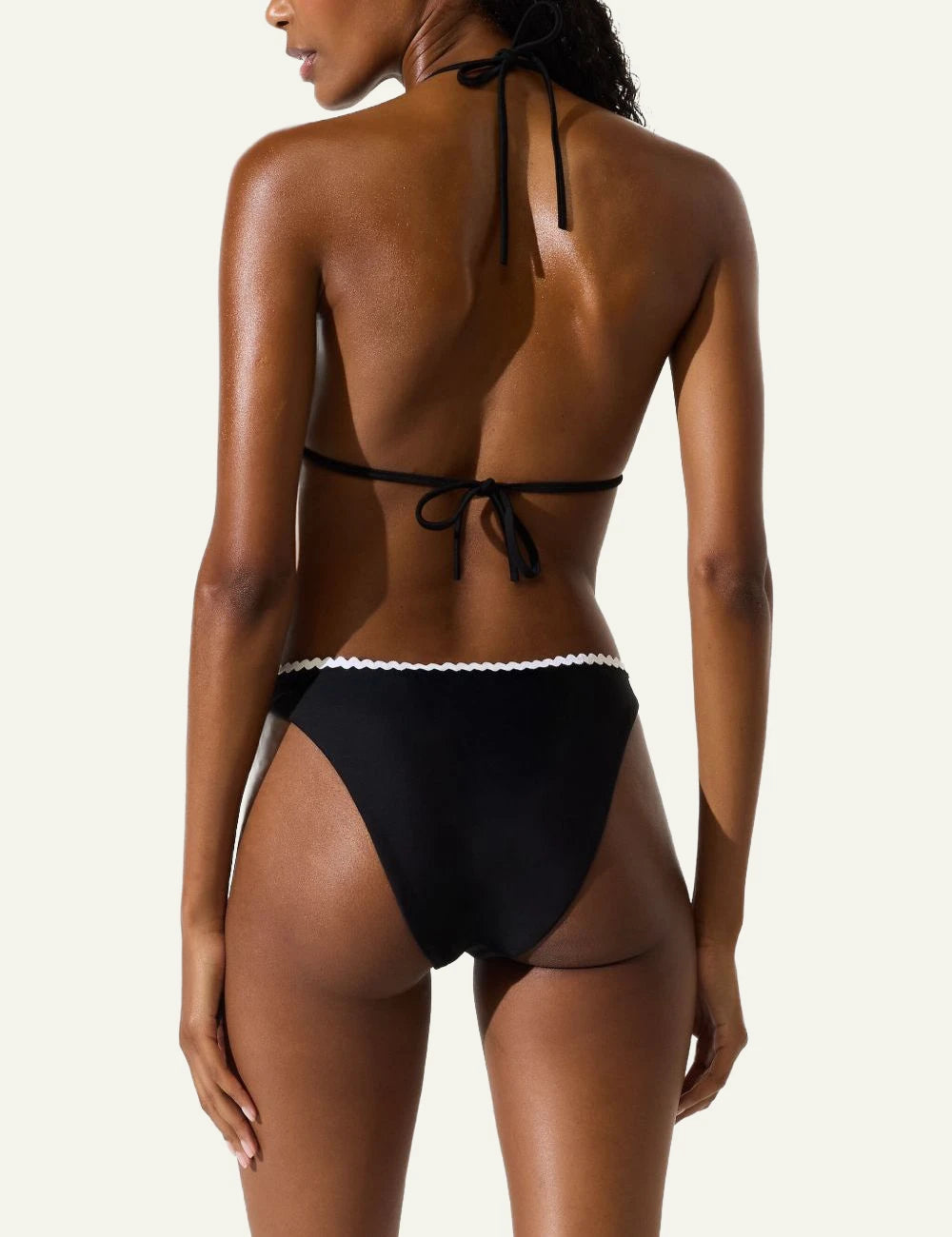 Karl Lagerfeld bikini top black triangle me scallop trim back view