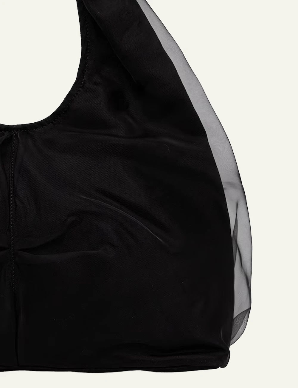 Karl Lagerfeld black hobo bag with logo print and sheer mesh side panelsdetail