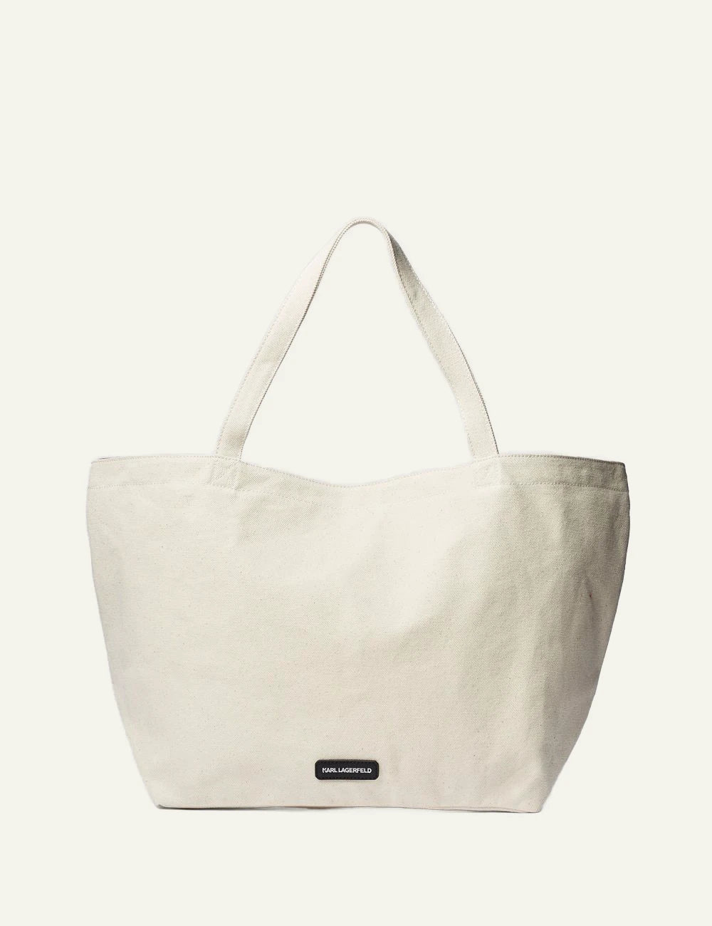 Karl Lagerfeld Rue St Guillaume canvas shopper natural logo back view