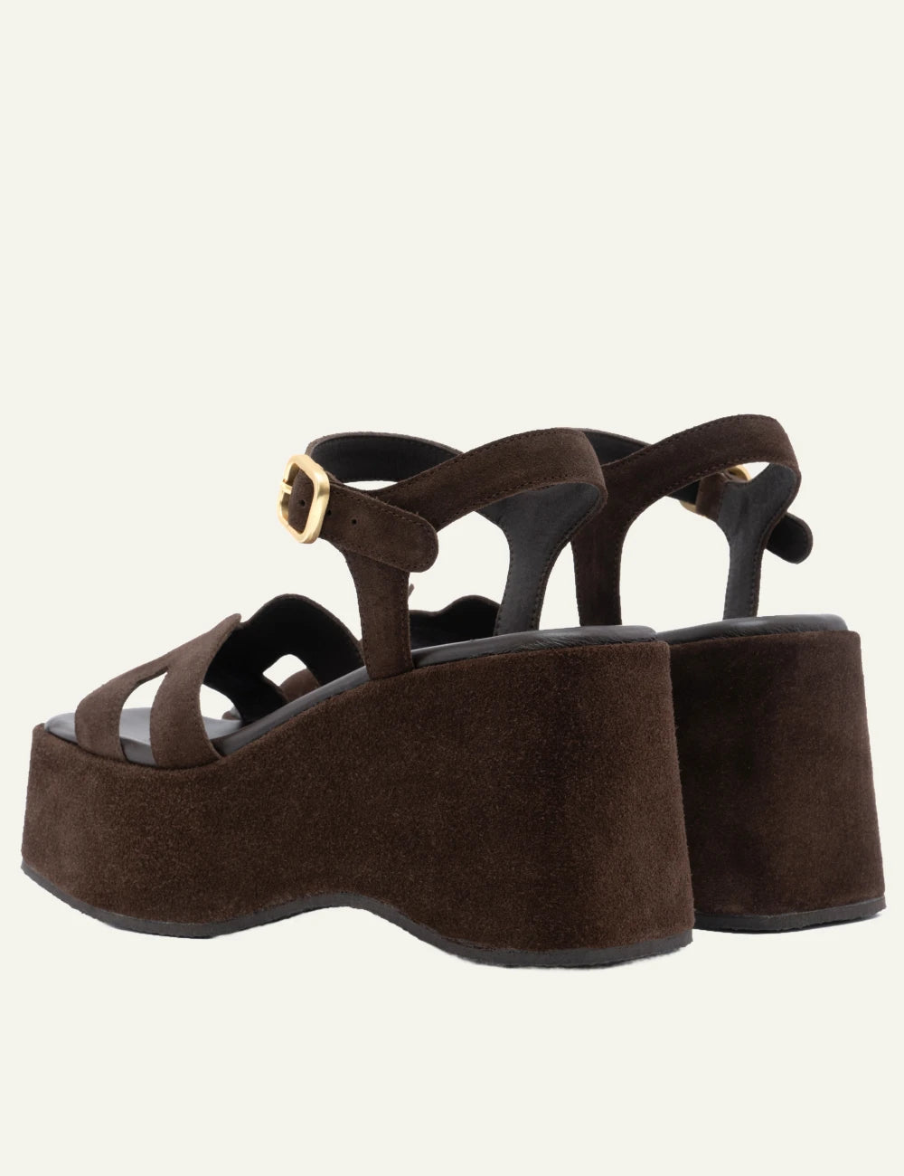 komis komis e206 platform sandals ebano suede ankle strap back view