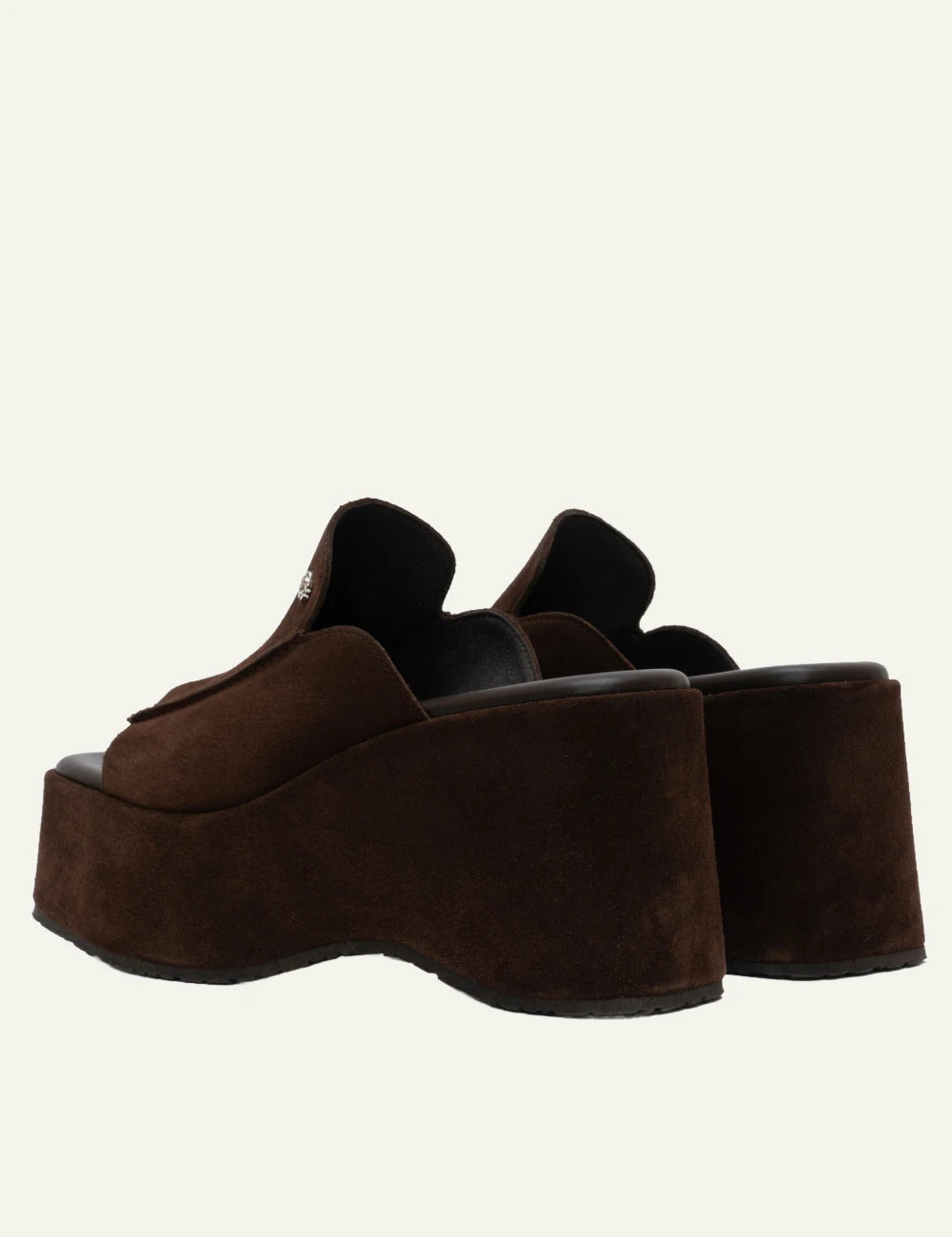 komis komis e212 platform sandals ebano suede flatform back view