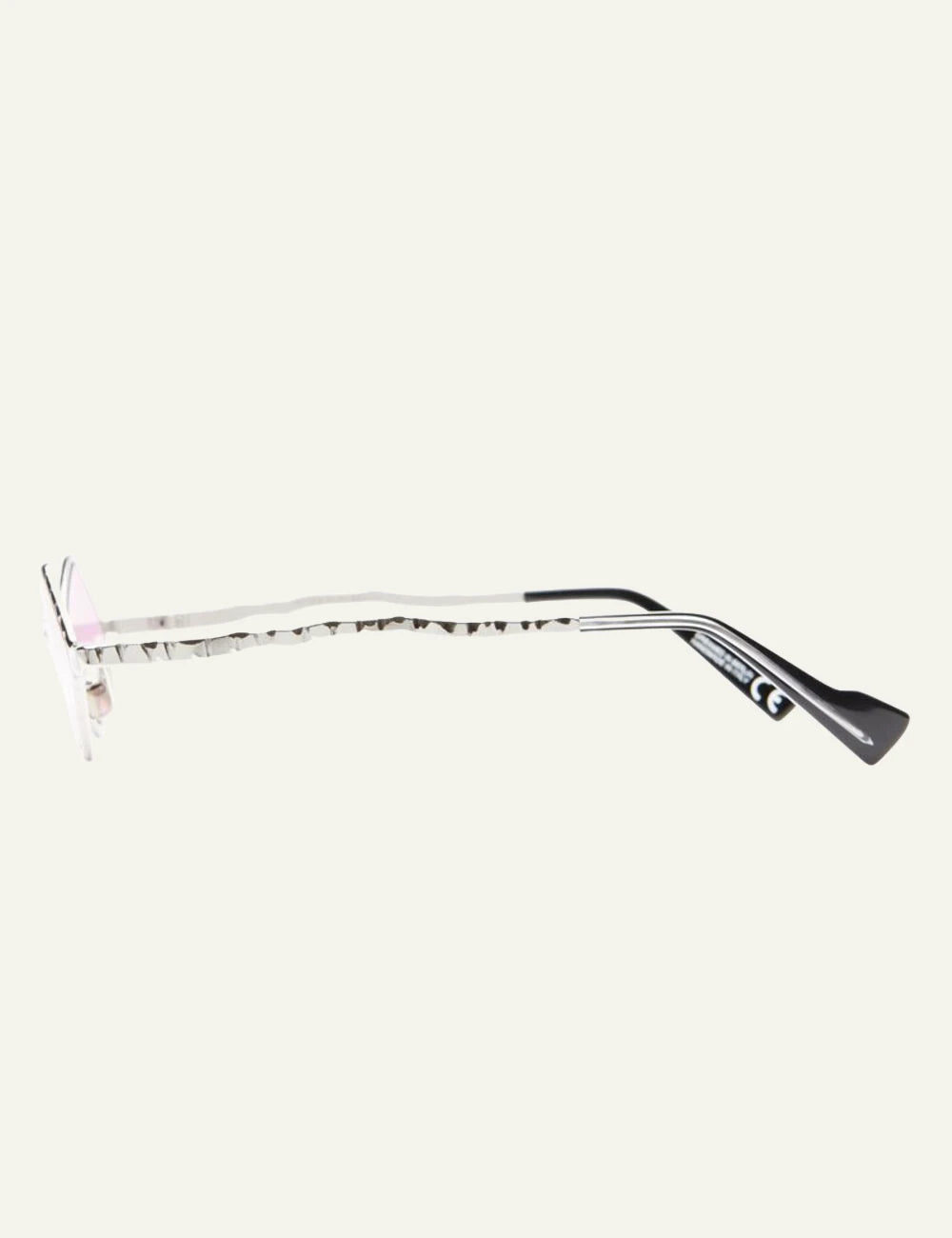 Kuboraum Z14 sunglasses silver metal frame pink lenses side view