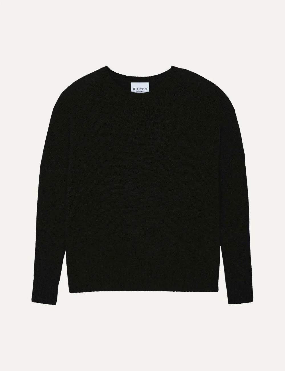 Kujten women Amelie black cashmere oversized crew neck sweater with long sleeves