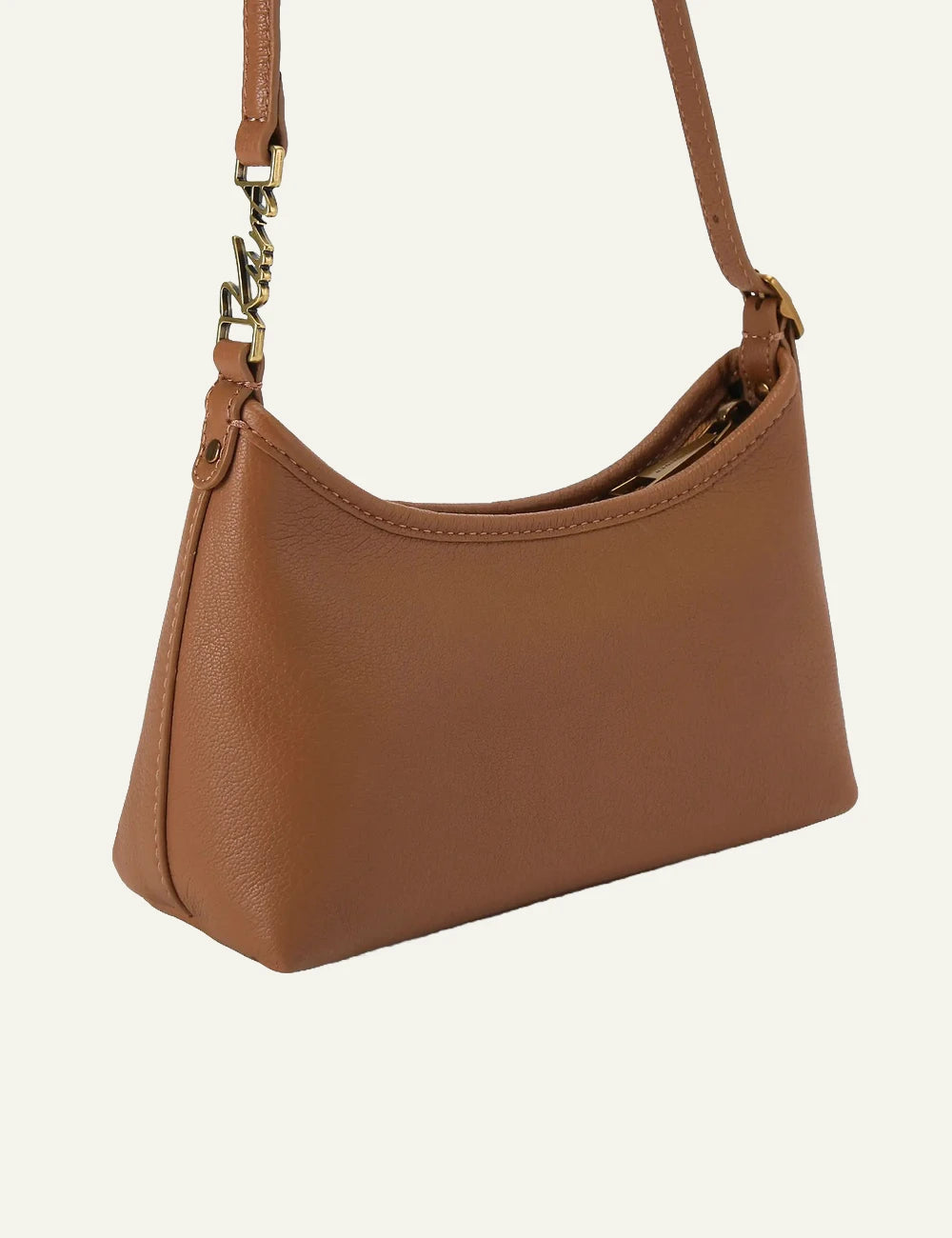 kurt geiger brown leather shoulder bag eagle head detail minimal back view