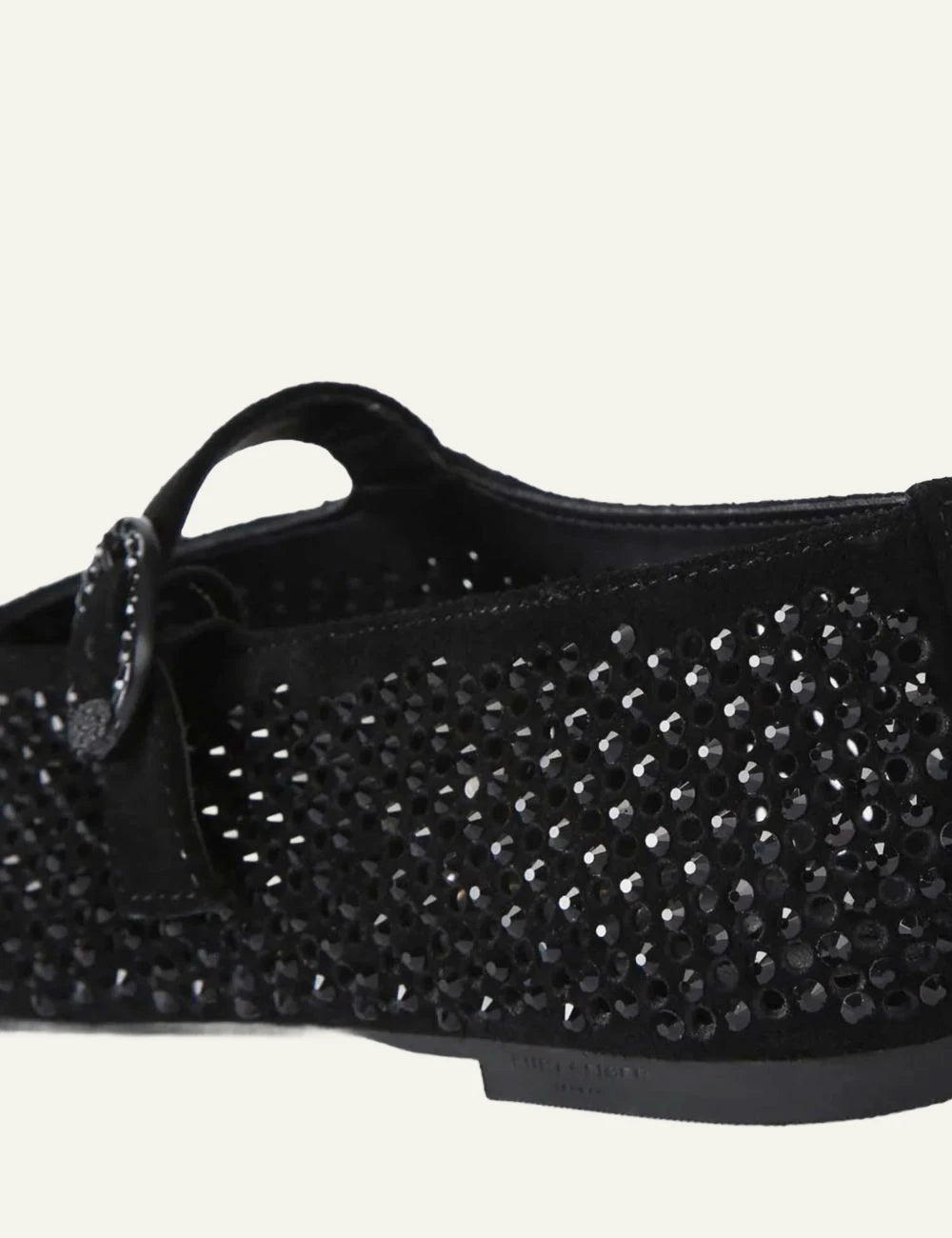 Black suede Kurt Geiger Mayfair Ballet Flat Mary Jane ball back