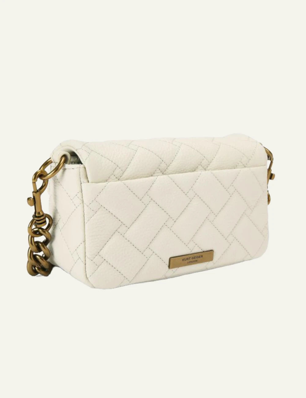 Kurt Geiger mini bag off white quilted leather chain eagle detail back