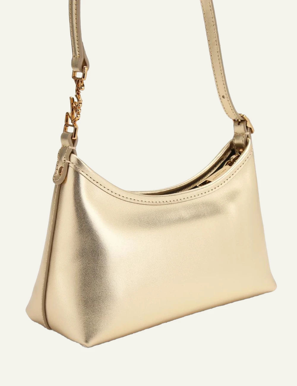 kurt geiger mini shoulder bag gold leather eagle crystal detail back view