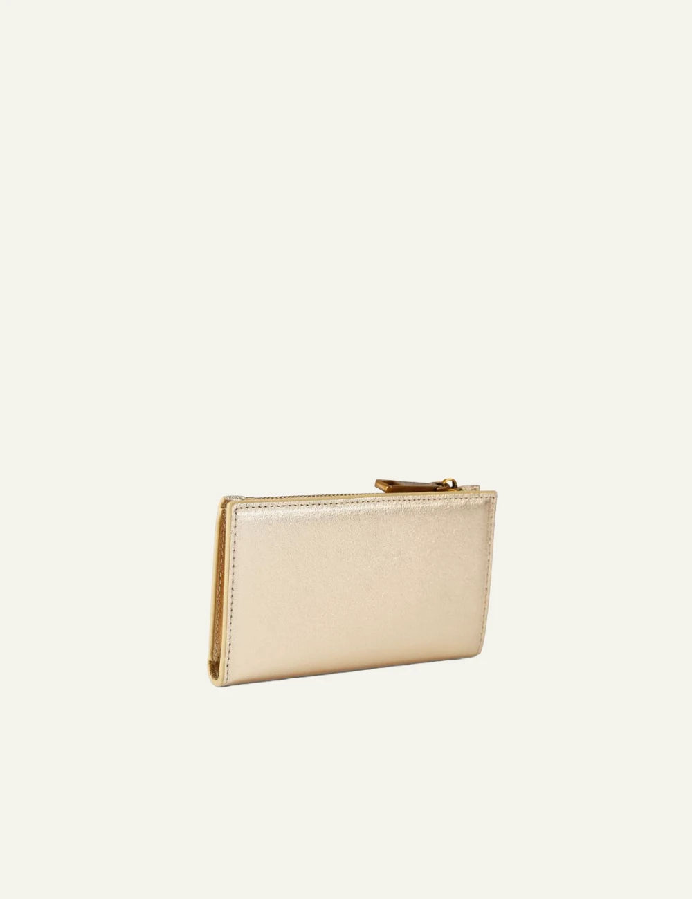 Kurt Geiger shoreditch bifold wallet gold metallic leather eagle logo back
