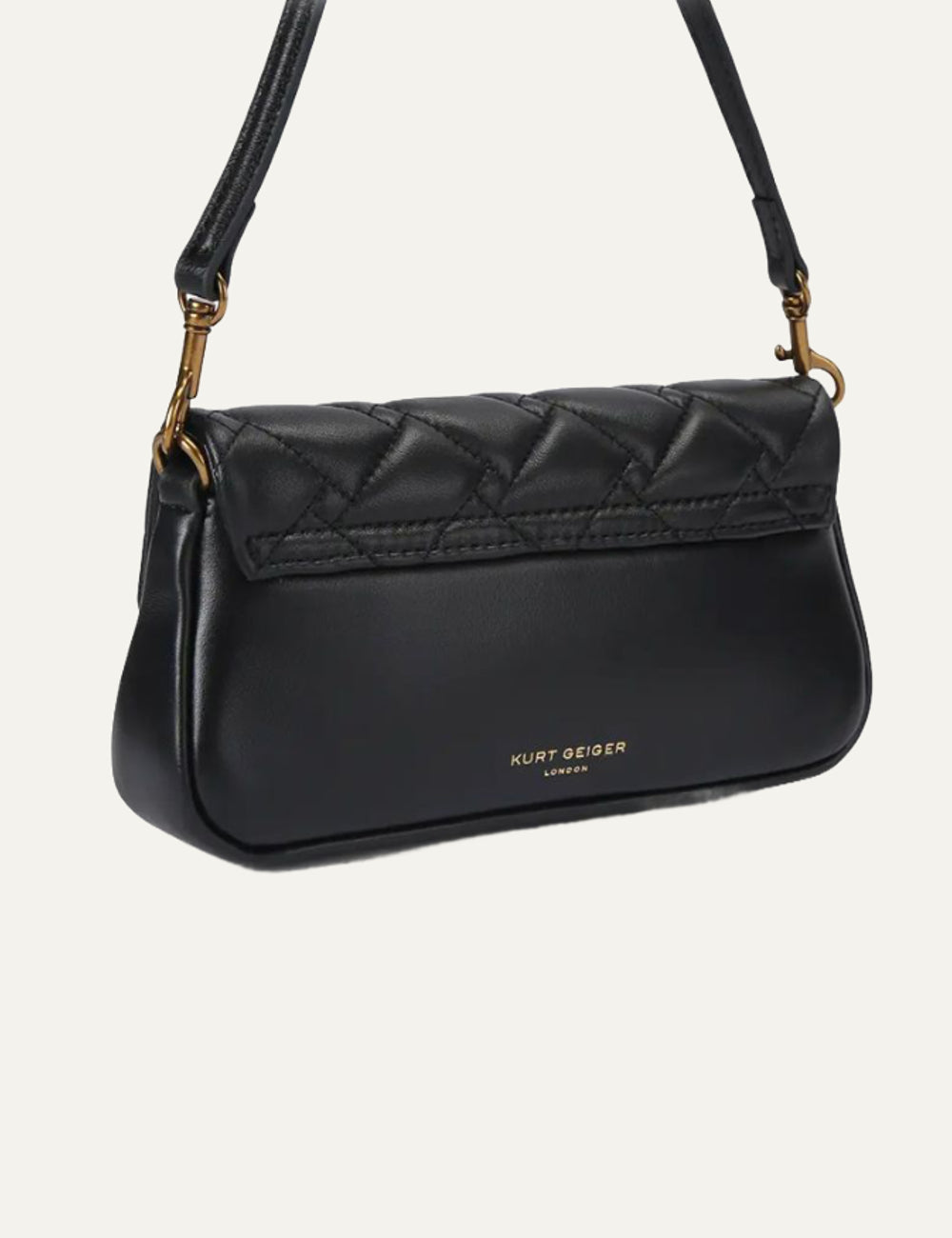 Kurt Geiger shoulder bag black quilted leather eagle detail back