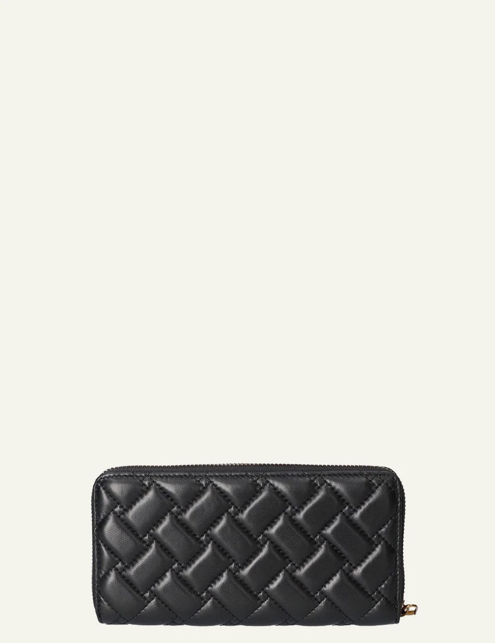 Kurt Geiger zip around wallet black quilted leather eagle detail back