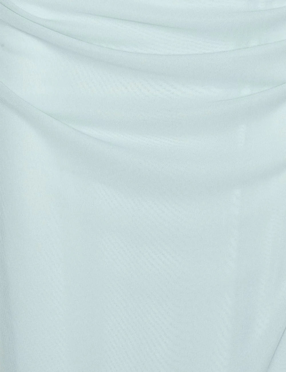Light blue one shoulder midi dress with ruched detailing detail view