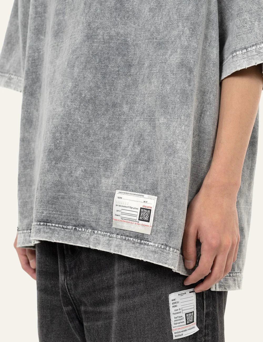 Maison Mihara Yasuhiro bleached cotton t-shirt fabric detail