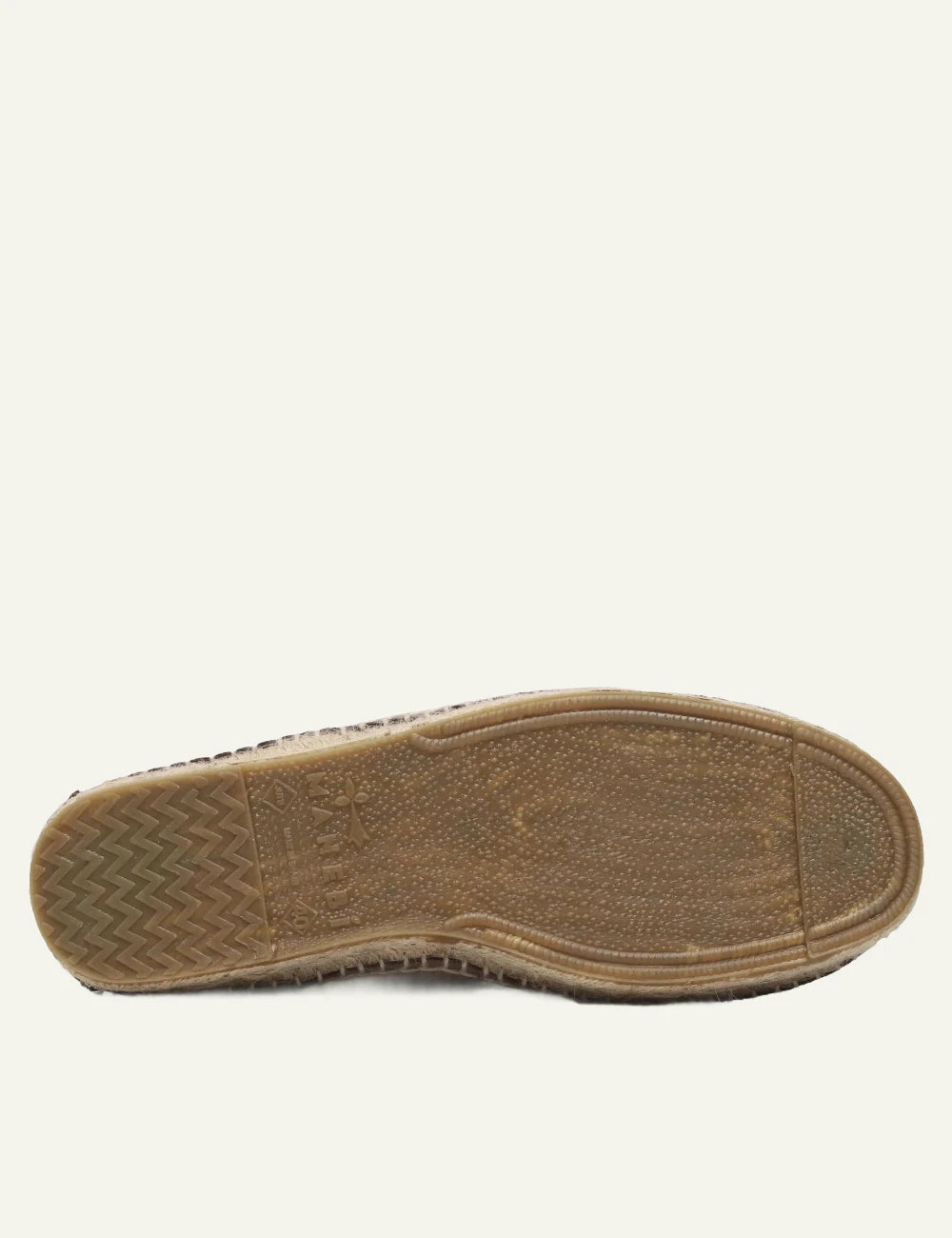 Manebi espadrilles moka brown suede slip on flat rope sole detail view