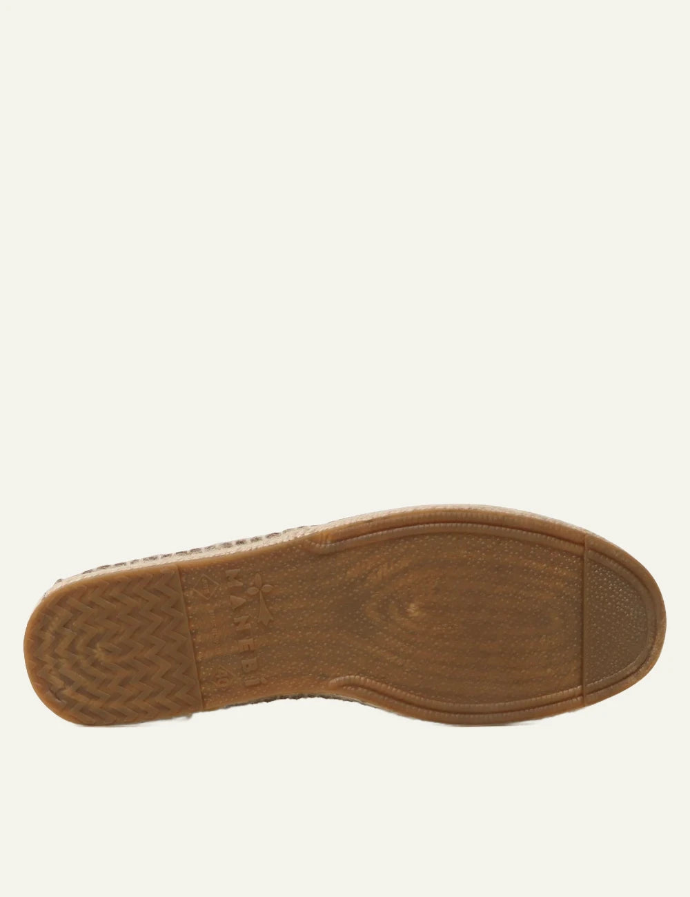 Manebi espadrilles taupe suede slip on flat rope sole sole view