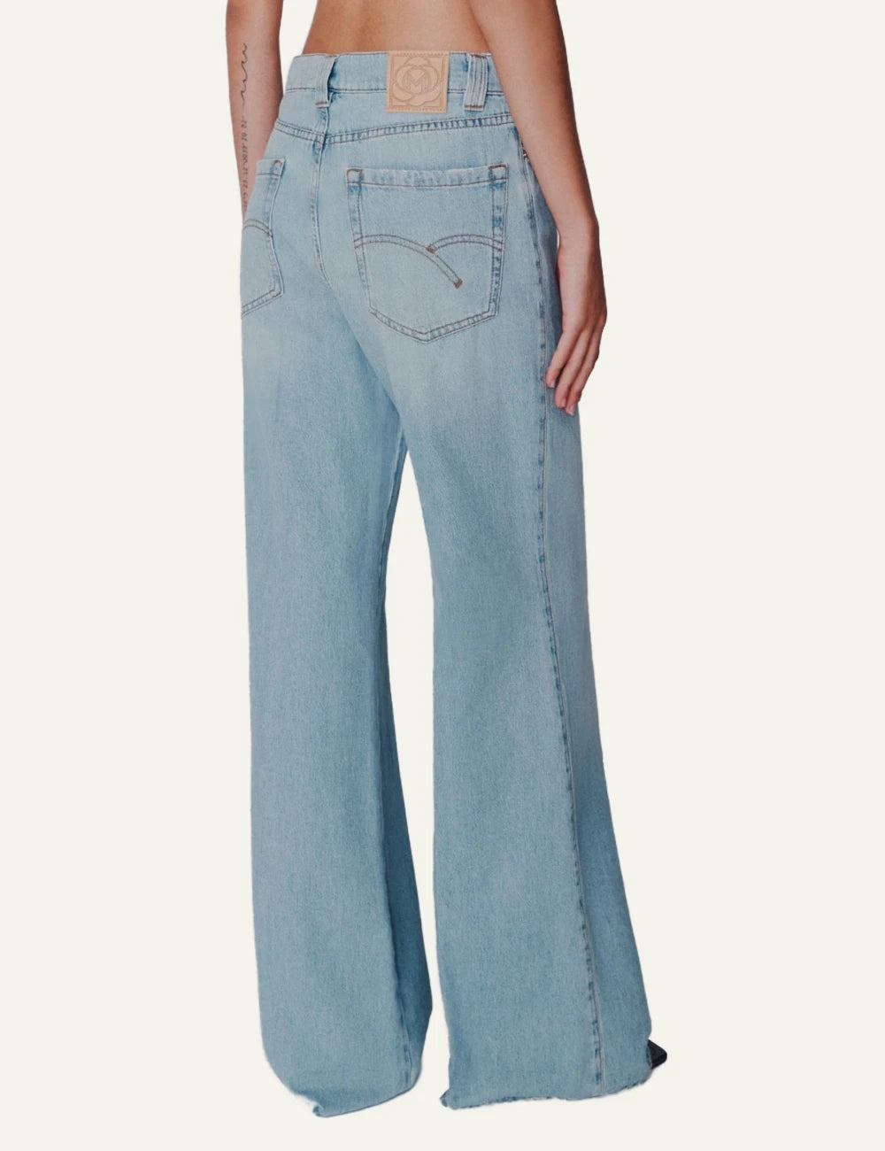 Marella light blue wide leg jeans back