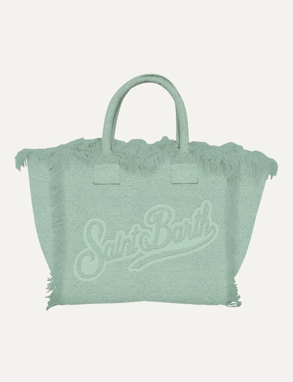 mc2 saint barth colette terry bag mint fringes front view