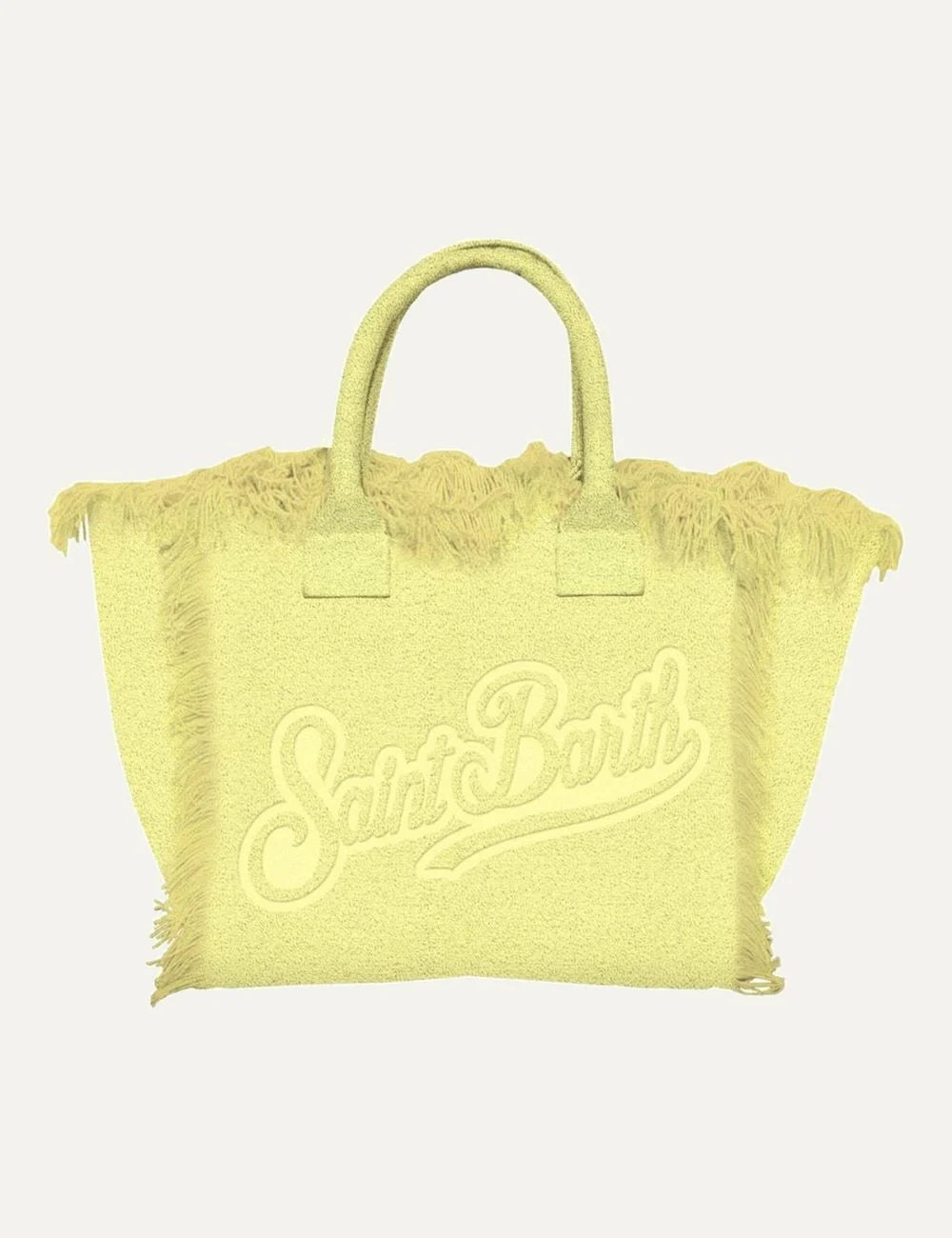 mc2 saint barth colette terry bag yellow fringes front view