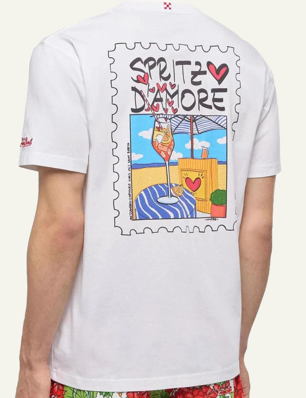 MC2 Saint Barth Alessandro Enriquez white cotton T-shirt chest graphic back view