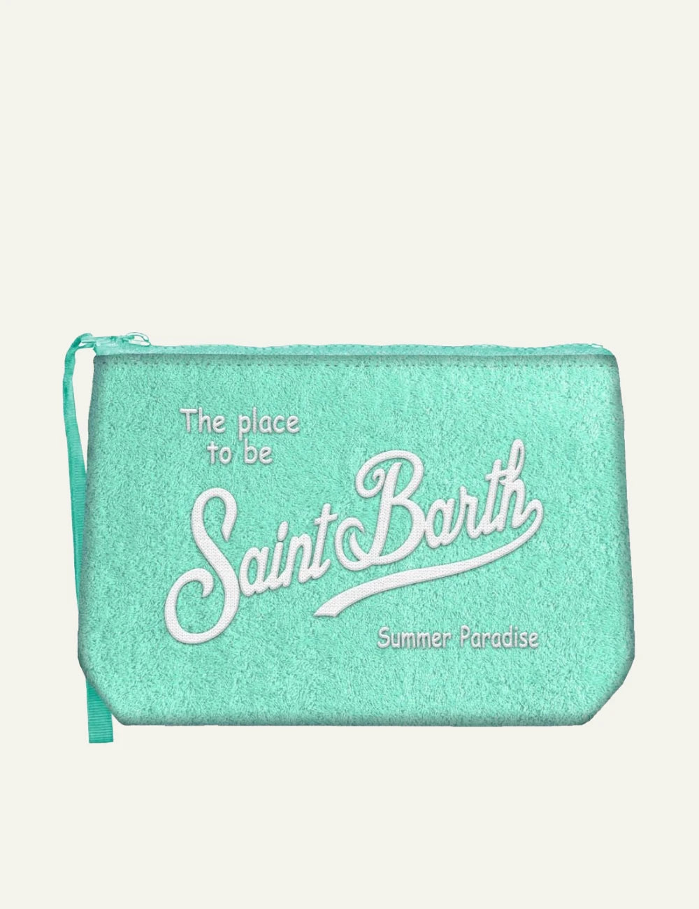 MC2 Saint Barth Aline sponge clutch mint logo front