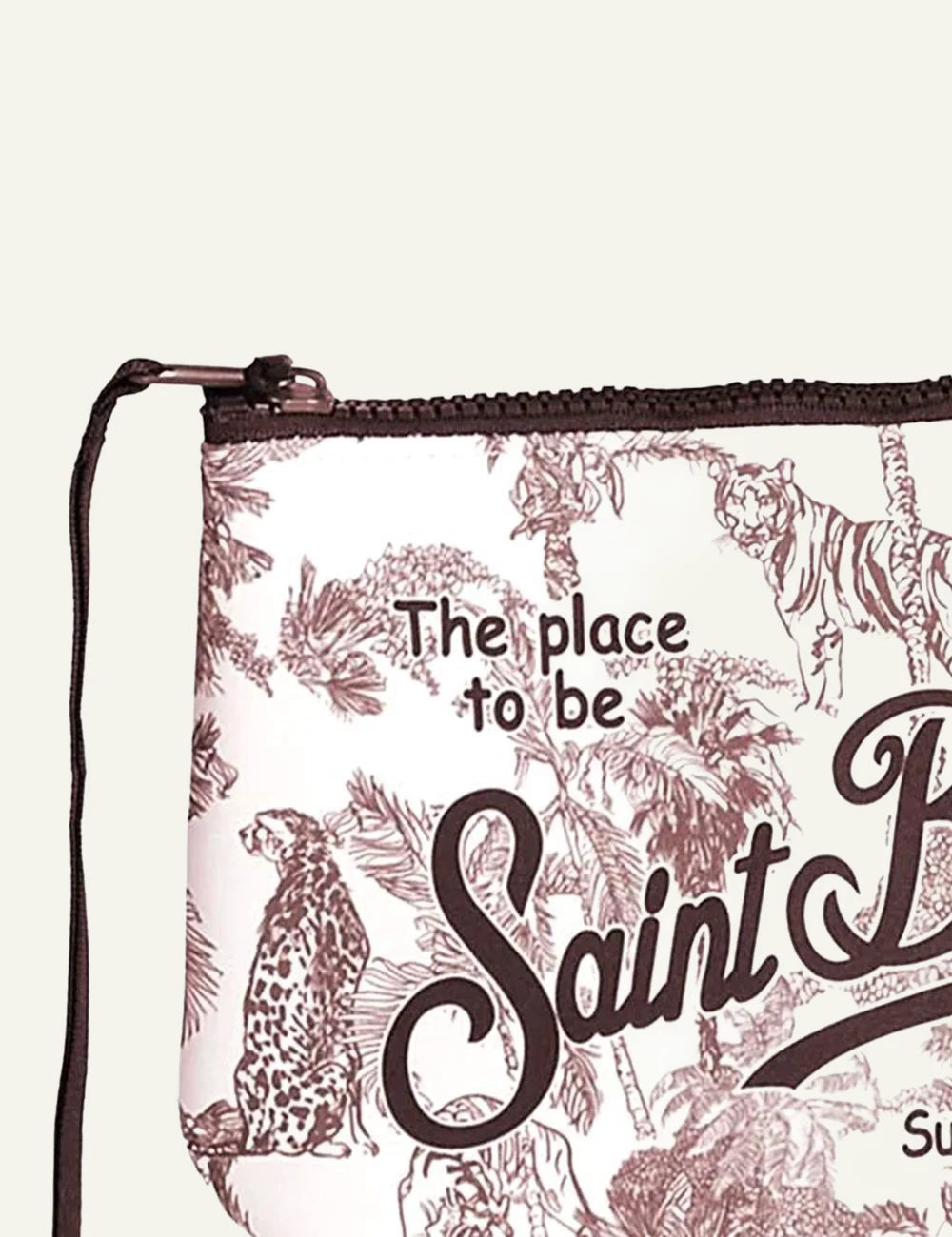 Mc2 Saint Barth Aline Pochette jungle oceania print small pouch front detail view
