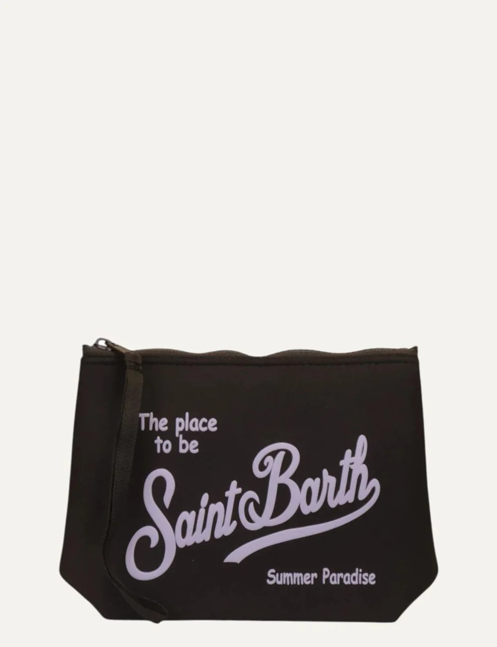 mc2 saint barth aline pouch brown white logo front view