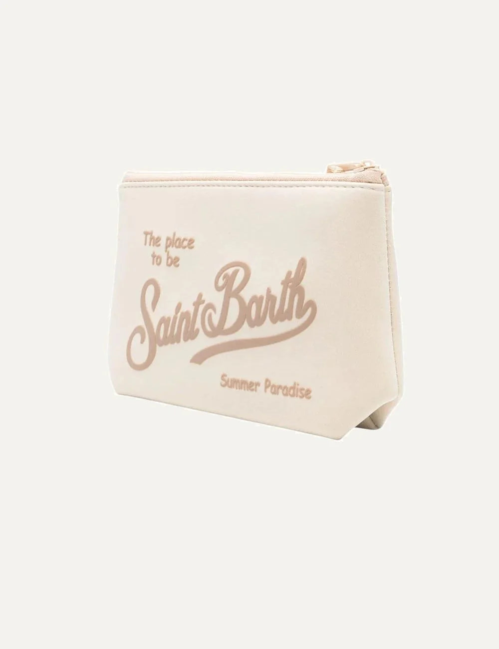 mc2 saint barth aline pouch beige rubber logo front view