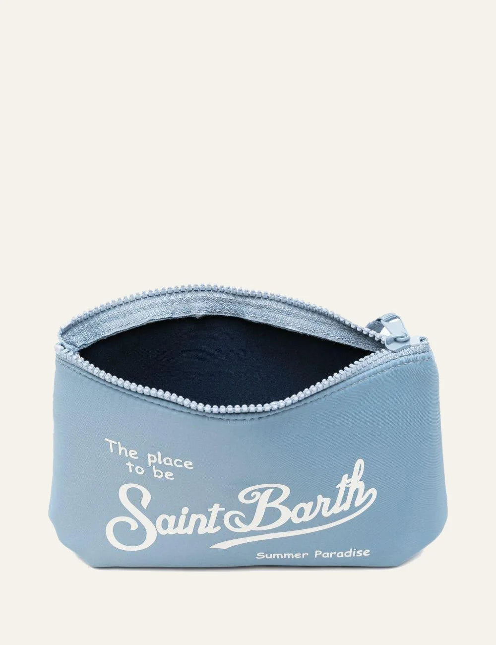 MC2 Saint Barth Aline clutch bag sky blue logo top