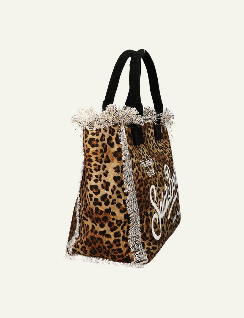 MC2 Saint Barth leopard canvas tote bag logo side