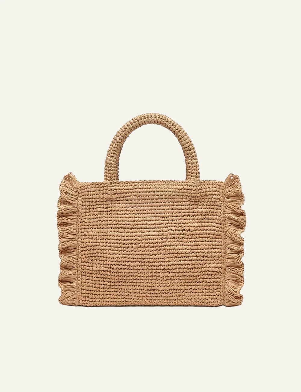 MC2 St Barth mini raffia bag natural logo embroidery back view