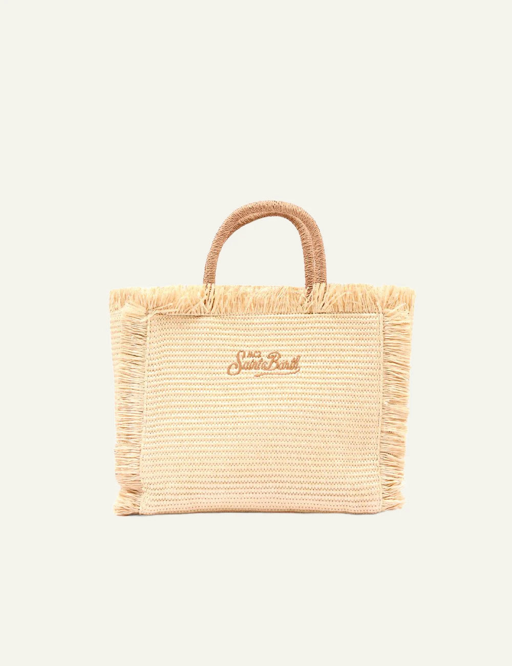 MC2 St Barth tote bag raffia beige logo saint barth back view