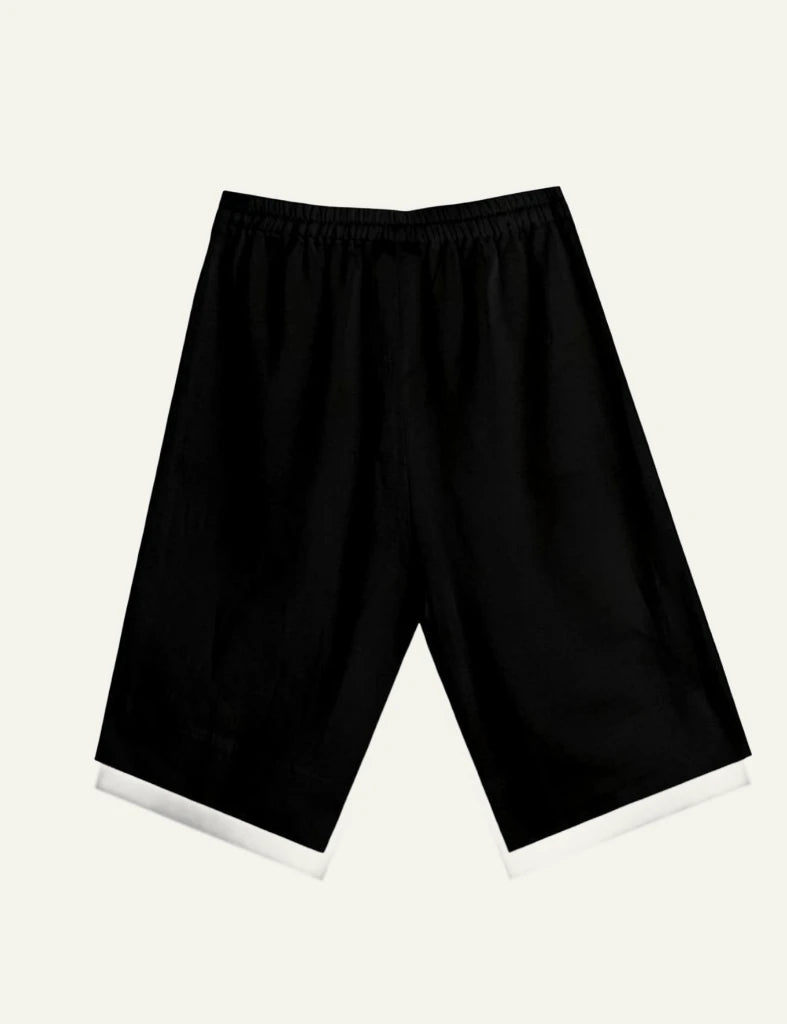 Milla bermuda black elastic waistband loose fit back
