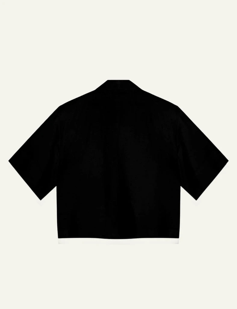 Milla shirt s s black cropped short sleeve back