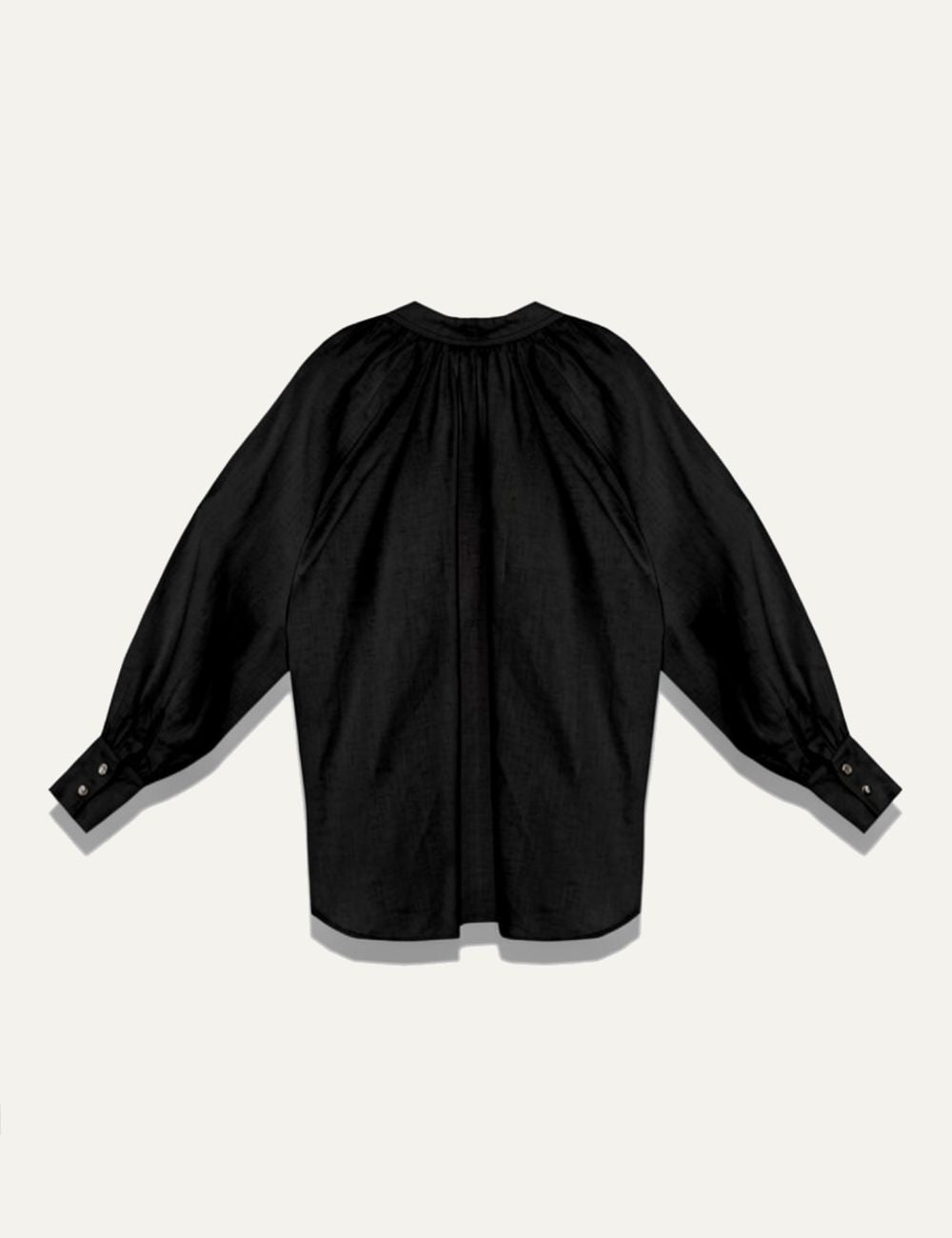 Milla shorts black elastic waistband loose fit back