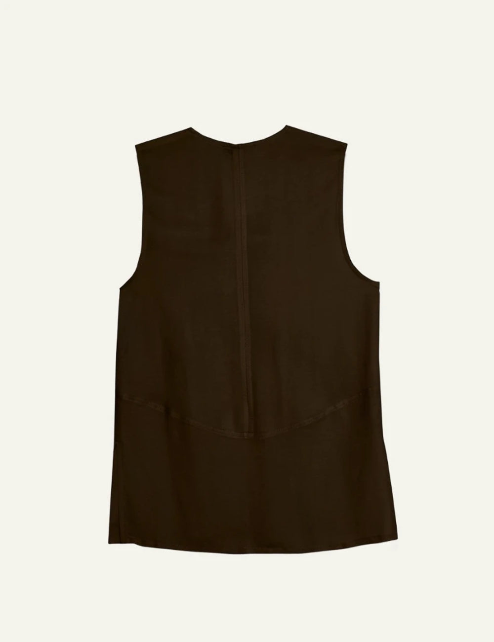 Milla top brown sleeveless V neck stitches back