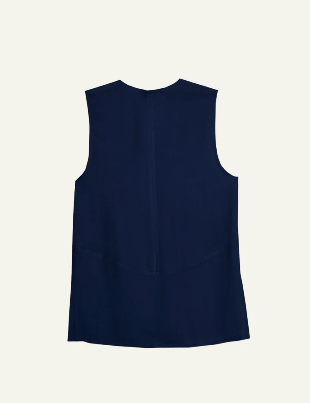 Milla top navy sleeveless V neck stitches back