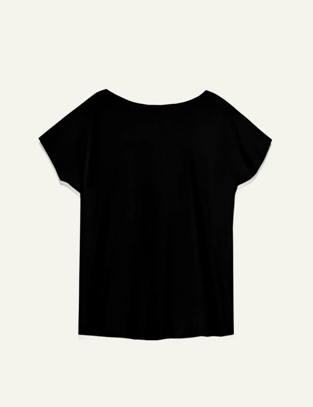 Milla oversized black cotton long sleeve top front view